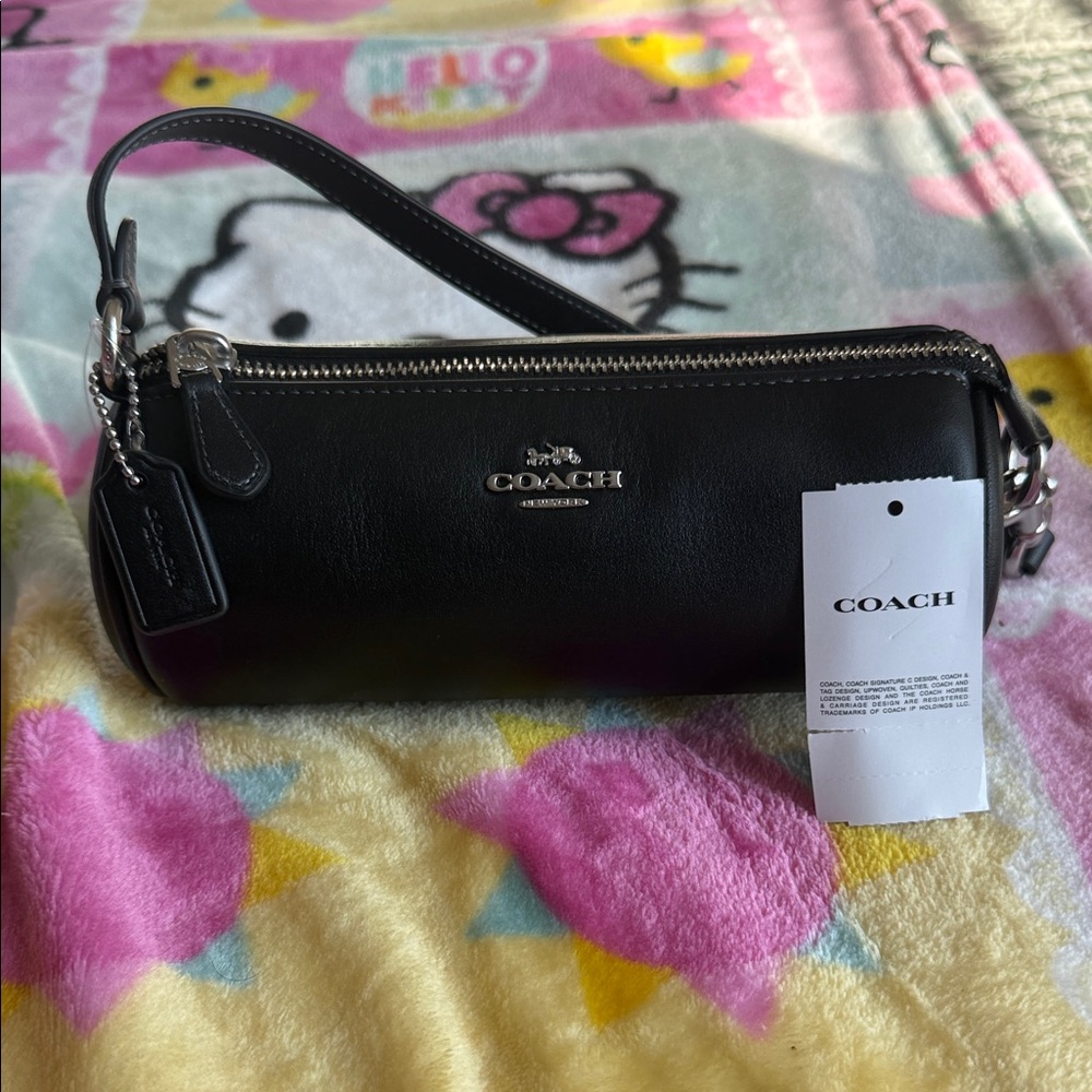 Coach Black Leather Wristlet
